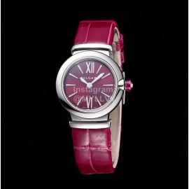Bvlgari An Factory 28mm Dial Watch For Women Wine Red