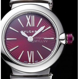 Bvlgari An Factory 28mm Dial Watch For Women Wine Red