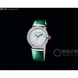 Bvlgari Lvcea Sapphire Crystal Diamond Watch Green