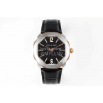 Bvlgari Octo Roma 41mm Dial Leather Strap Watch For Men Black