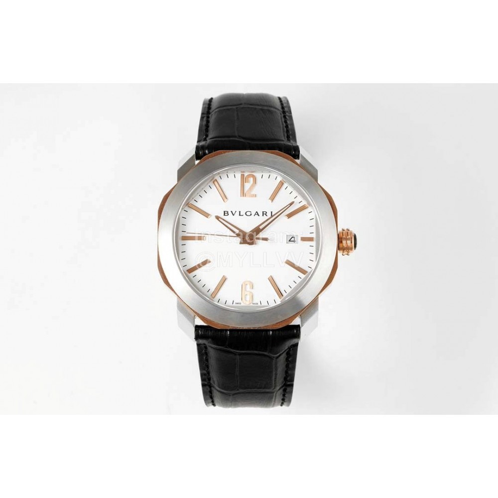 Bvlgari Octo Roma 41mm Dial Leather Strap Watch For Men