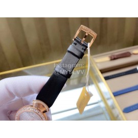 Bvlgari 36mm Diamond Gold Dial Soft Strap Watch For Women
