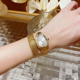 Bvlgari Serpentin Spig Series Gold Strap Diamond Watch