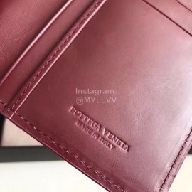 Bottega Veneta Classic Long Folding Cowhide Wallet Purplish Red