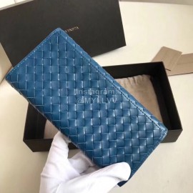 Bottega Veneta Classic Long Folding Cowhide Wallet Blue