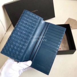 Bottega Veneta Classic Long Folding Cowhide Wallet Blue