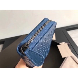 Bottega Veneta Classic Long Soft Leather Zipper Wallet Blue 114076