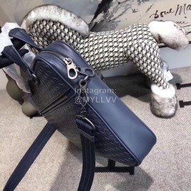 Bottega Veneta New Braided Leather Hand-Held Briefcase Crossbody Bag For Men Blue