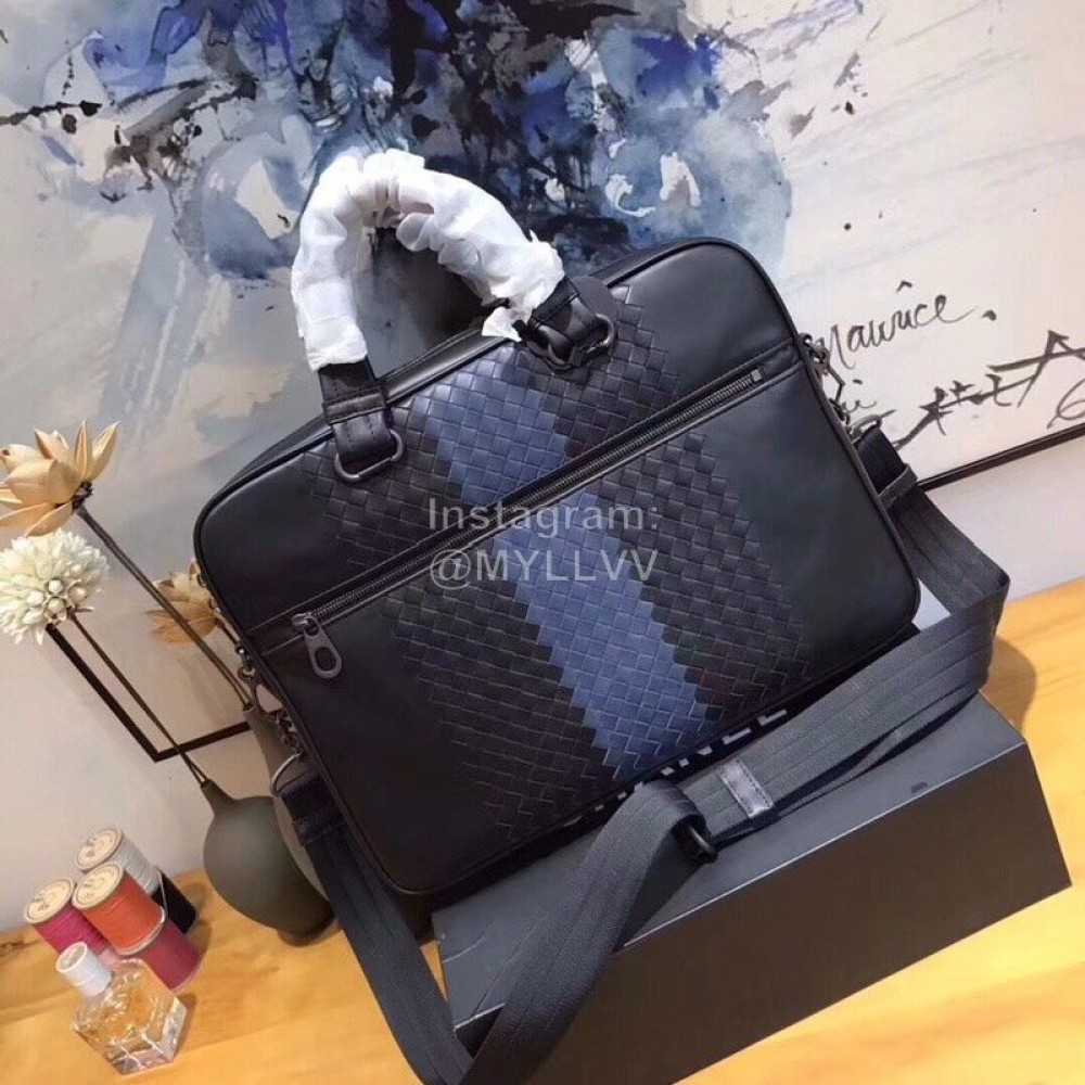 Bottega Veneta New Woven Leather Hand-Held Briefcase For Men 