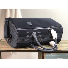 Bottega Veneta Leather Nylon Woven Large Travel Bag