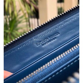 Bottega Veneta Fashion Cowhide Woven Long Wallet Blue 114076