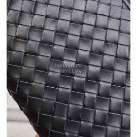 Bottega Veneta Fashion Cowhide Woven Long Wallet Black 114076