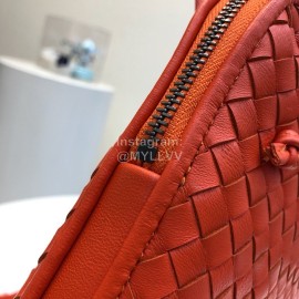 Bottega Veneta Fashionable Sheepskin Woven Messenger Bag Orange Red
