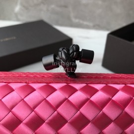 Bottega Veneta Fashion Long Braided Evening Bag For Women Rose Red