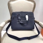 Bottega Veneta Fashion Leather Woven Briefcase For Men Blue