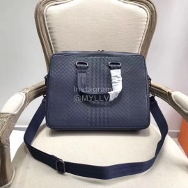 Bottega Veneta Fashion Leather Woven Briefcase For Men Blue