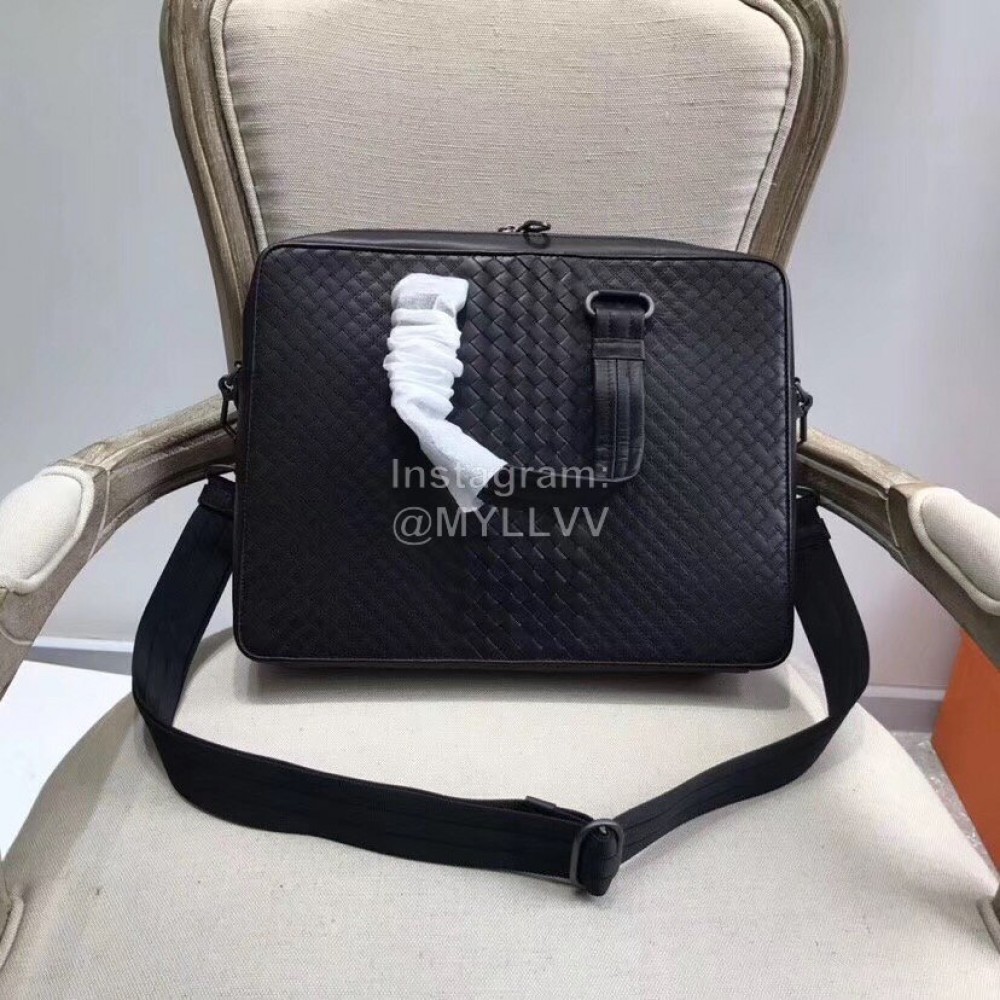 Bottega Veneta Fashion Leather Woven Briefcase For Men Black