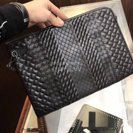 Bottega Veneta Cowhide Woven File Bag Hand Bag For Men