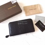 Bottega Veneta New Classic Woven Zipper Wallet Black