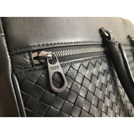 Bottega Veneta New Black Woven Leather Briefcase 407642