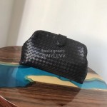 Bottega Veneta Fashion Black Leather Woven Soft Hand Bag