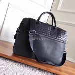 Bottega Veneta Simple Leather Woven Portable Briefcase 407555