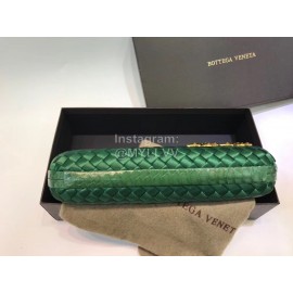 Bottega Veneta Fashion Cowhide Knitting Butterfly Hardware Evening Bag Green