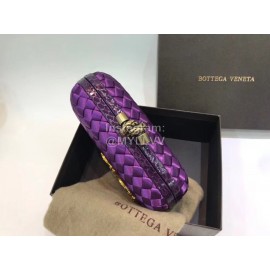 Bottega Veneta Cowhide Knitting Butterfly Hardware Evening Bag Purple