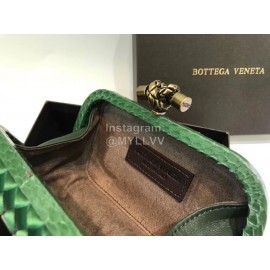 Bottega Veneta Cowhide Knitting Butterfly Hardware Evening Bag Green