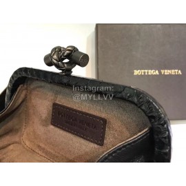 Bottega Veneta Cowhide Knitting Butterfly Hardware Evening Bag Black