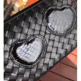 Bottega Veneta New Cowhide Knitted Love Pattern Zipper Wallet 114076