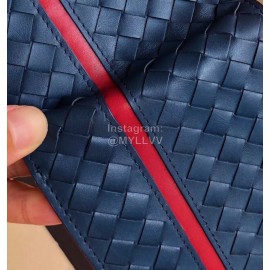 Bottega Veneta New Cowhide Woven Short Two Fold Wallet Red 110915