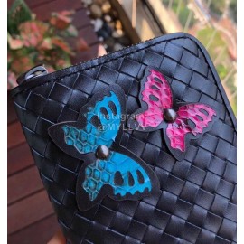 Bottega Veneta New Cowhide Knitted Butterfly Pattern Zipper Wallet 114076