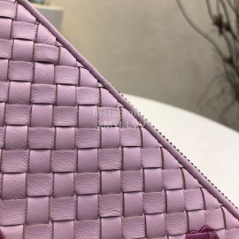 Bottega Veneta Fashionable Lambskin Knitted Butterfly Zipper Purse Pink 114076