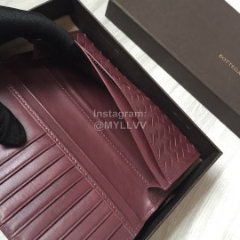 Bottega Veneta Fashion Woven Cowhide Long Folding Suit Clip Purple