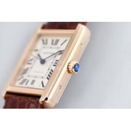 Cartier Tw Factory Square Dial Mechanical Watch For Men Brown