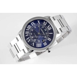 Cartier Waterproof Roman Digital Time Scale Steel Belt Watch Navy