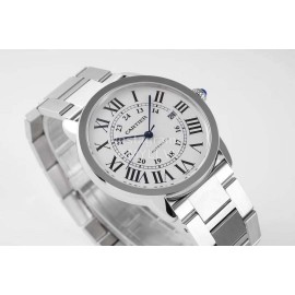 Cartier Waterproof Roman Digital Time Scale Steel Belt Watch White