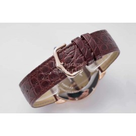 Cartier Waterproof Roman Digital Time Scale Leather Strap Watch 