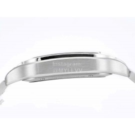 Cartier Square Hollow Dial Steel Strap Watch Silver