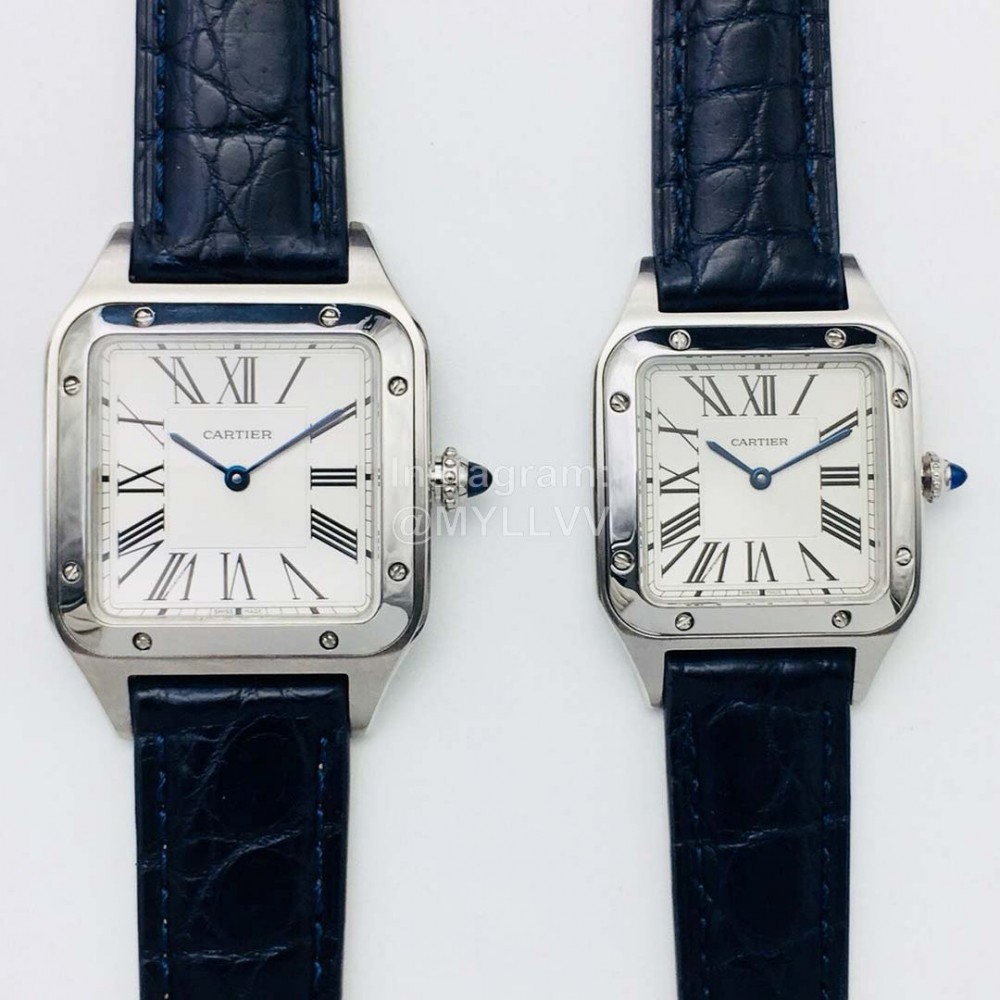 Cartier Santos-Dumont Square Dial Watch For Men And Women Wssa0022 Silver