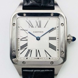 Cartier Santos-Dumont Silver Square Dial Watch For Men And Women Wssa0022