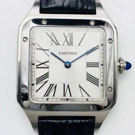 Cartier Santos-Dumont Square Dial Watch Silver For Men And Women Wssa0022