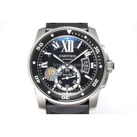 Calibre De Cartier Luminous Calendar Waterproof Mechanical Watch Black