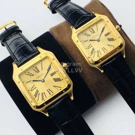 Cartier Uu Factory Santos-Dumont Square Dial Watch Black