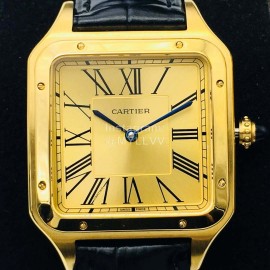 Cartier Uu Factory Santos-Dumont Square Dial Watch Black