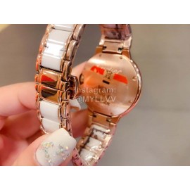 Ballon Bleu De Cartier New Diamond Dial Ceramic Strap Watch Gold