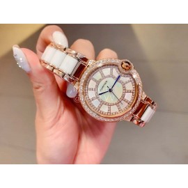 Ballon Bleu De Cartier New Diamond Dial Ceramic Strap Watch Gold