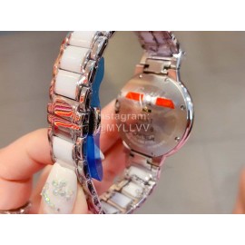 Ballon Bleu De Cartier New Diamond Dial Ceramic Strap Watch Silver