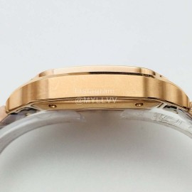 Santos De Cartier Bv Factory Diamond Square Dial Watch Rose Gold